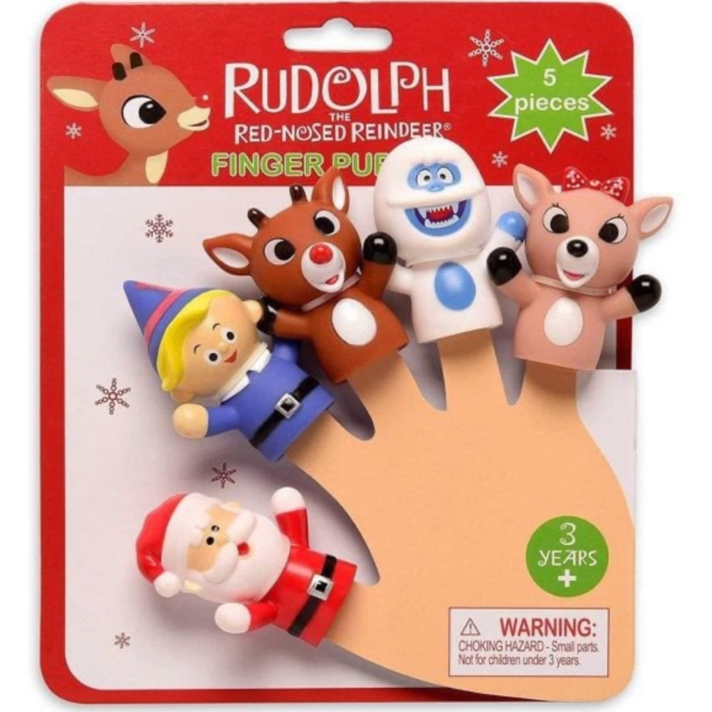 NEW Rudolph the Red-Nosed Reindeer Characters Finger Puppets Set